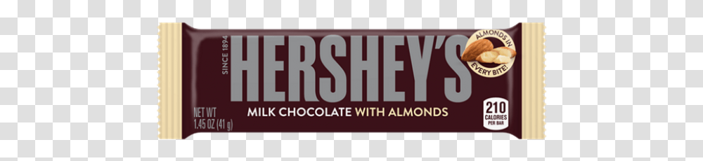 Hershey's Milk Chocolate With Almonds Chocolate Hershey 85g, Word, Label, Logo Transparent Png