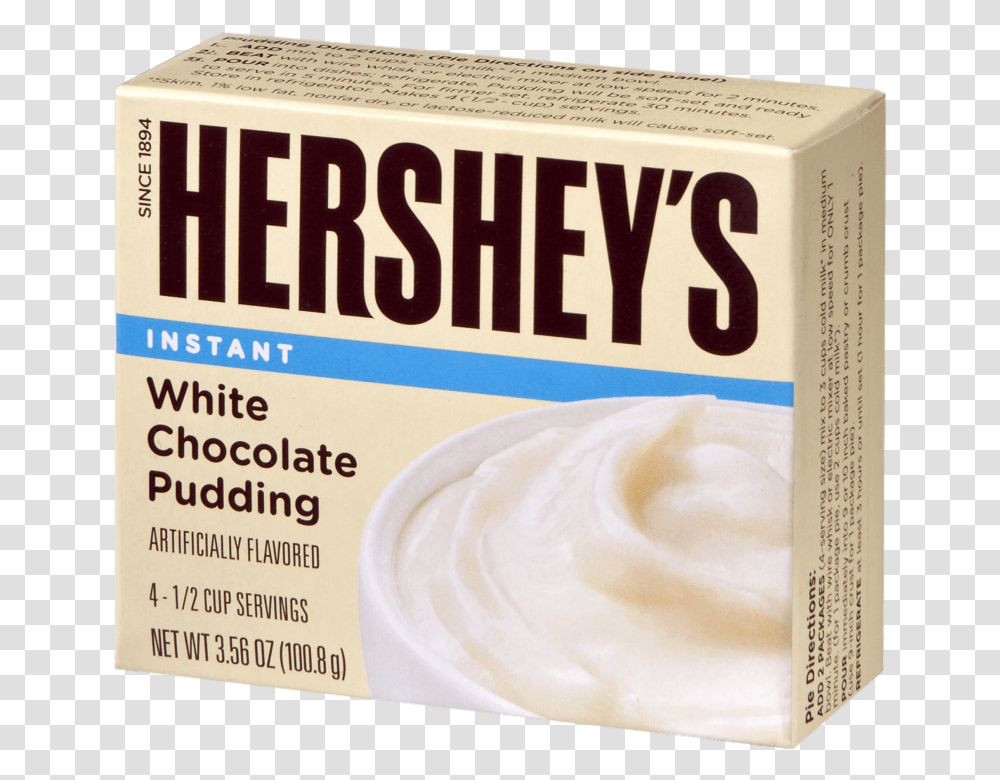 Hersheys White Chocolate Pudding Whipped Cream, Dessert, Food, Creme Transparent Png