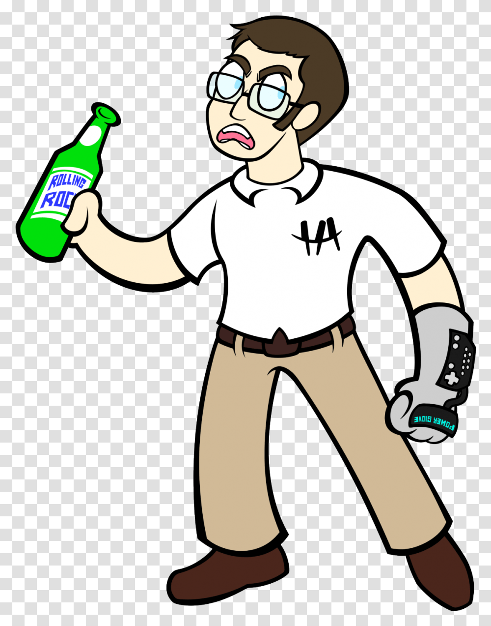 Hes The Angry Video Game Nerd, Worker, Beverage, Drink, Bottle Transparent Png