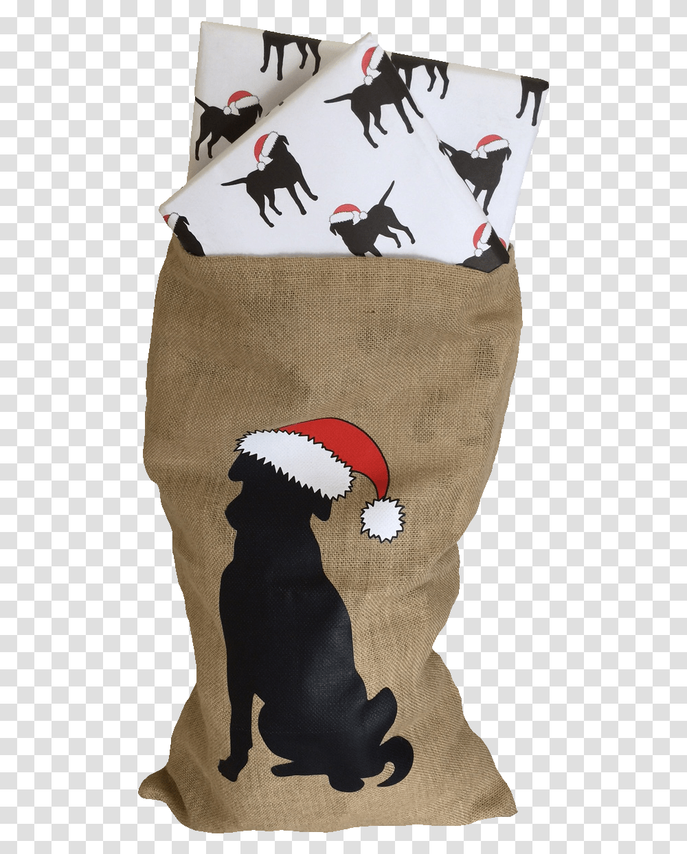 Hessian Christmas Sack With Image Of Labrador In Santa Otter, Bag, Bird, Animal, Dog Transparent Png