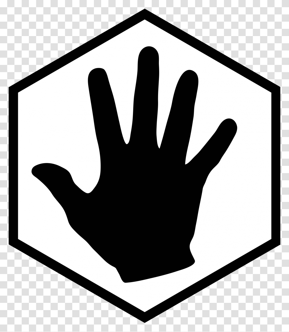 Hex Icon With Hand White, Stencil, Silhouette Transparent Png