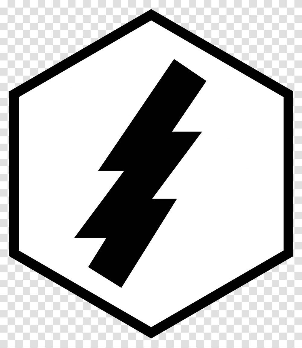 Hex Icon With Lightning White, Sign, Road Sign, Recycling Symbol Transparent Png