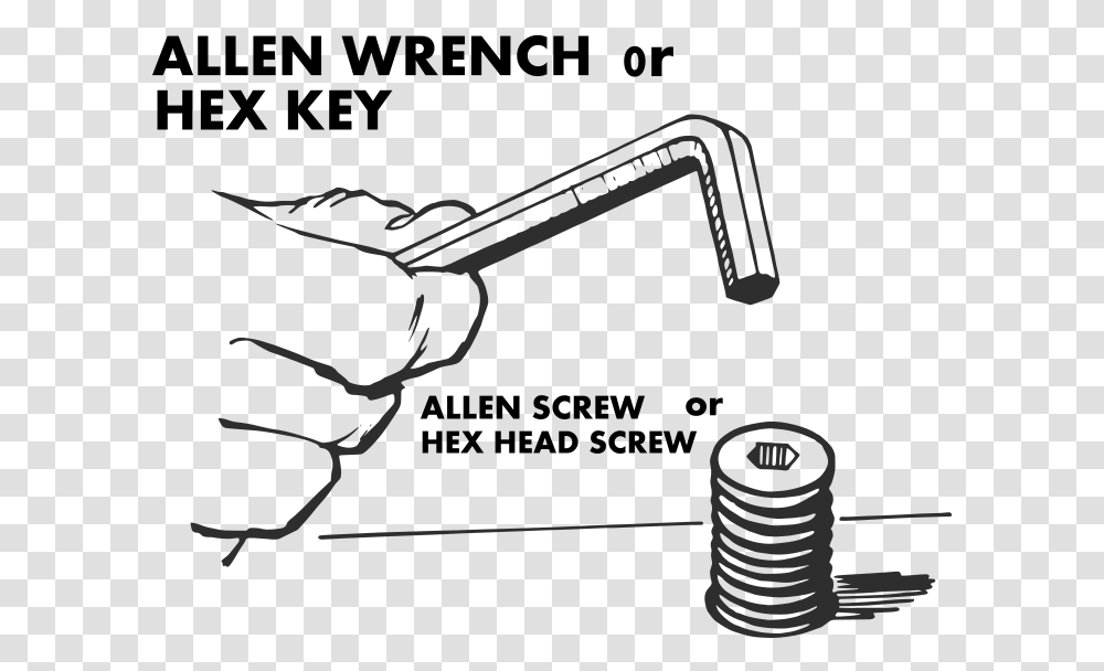 Hex Key And Screw Allen Wrench Name, Coil, Spiral, Rotor, Machine Transparent Png