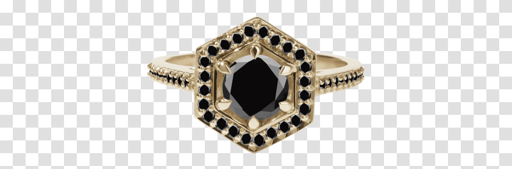 Hex Ring Black Diamond Diamond, Accessories, Accessory, Jewelry, Gold Transparent Png