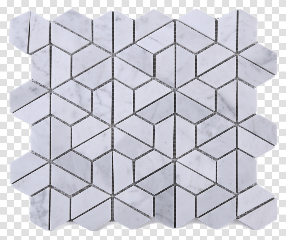 Hexagon Carrara Marble Mesh Mounted Mosaic Tile, Rug, Pattern Transparent Png