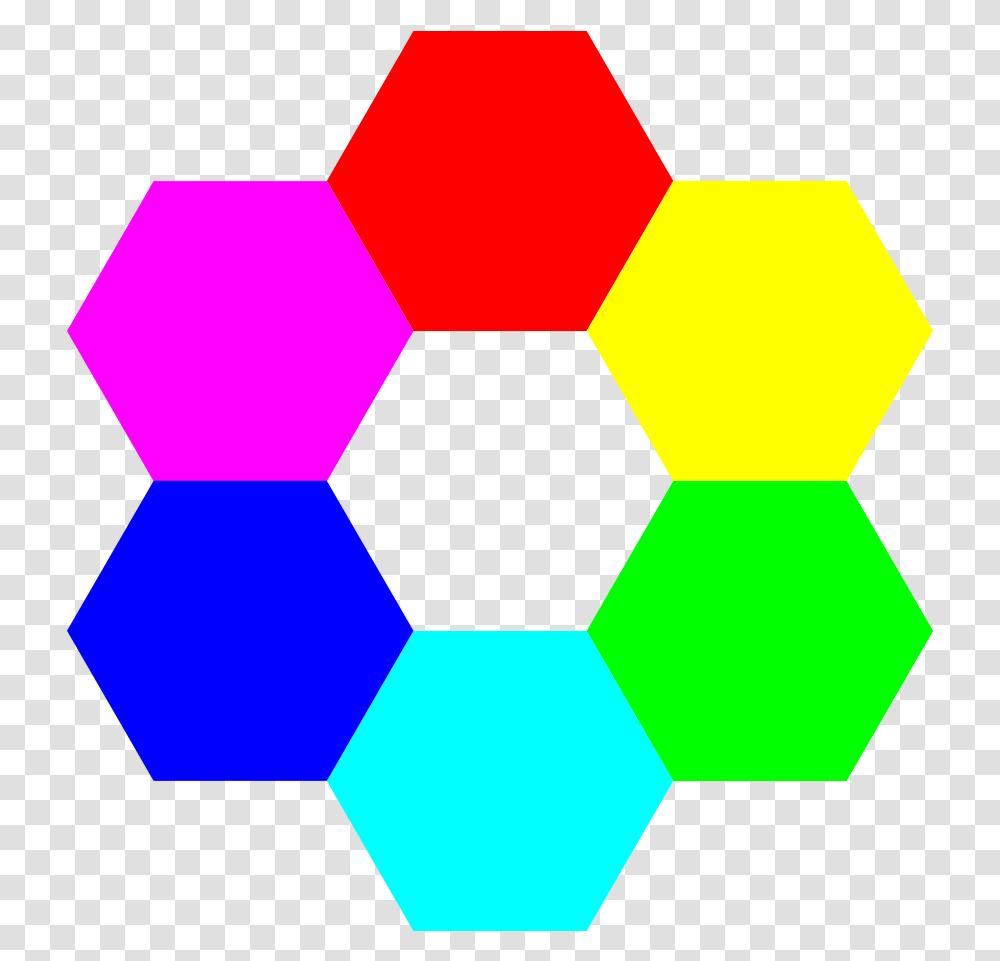 Hexagon Clip Art 6 Colors In The Rainbow, Soccer Ball, Team Sport, Sports, Pattern Transparent Png