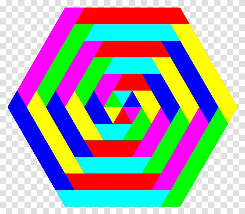 Hexagon Rainbow, Triangle, Spiral Transparent Png