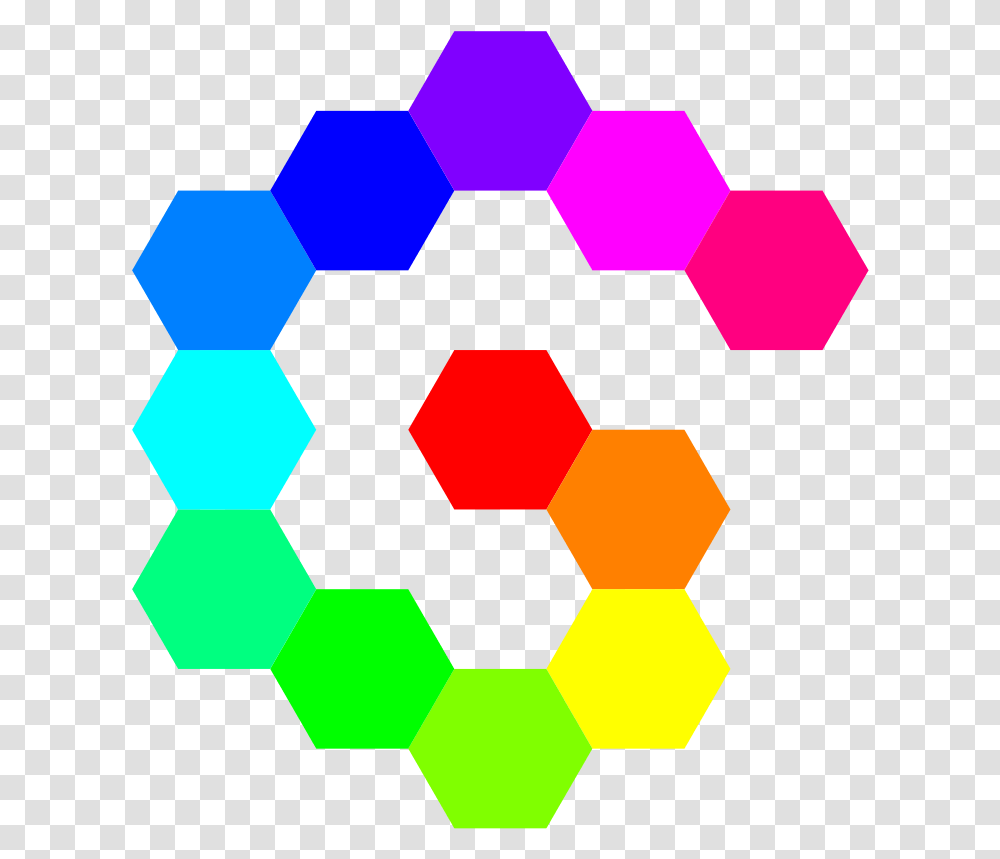 Hexagon Spiral Rainbow Svg Vector File Vector Clip Hexagons Rainbow Colored, Soccer Ball, Pattern, Lighting, Road Transparent Png