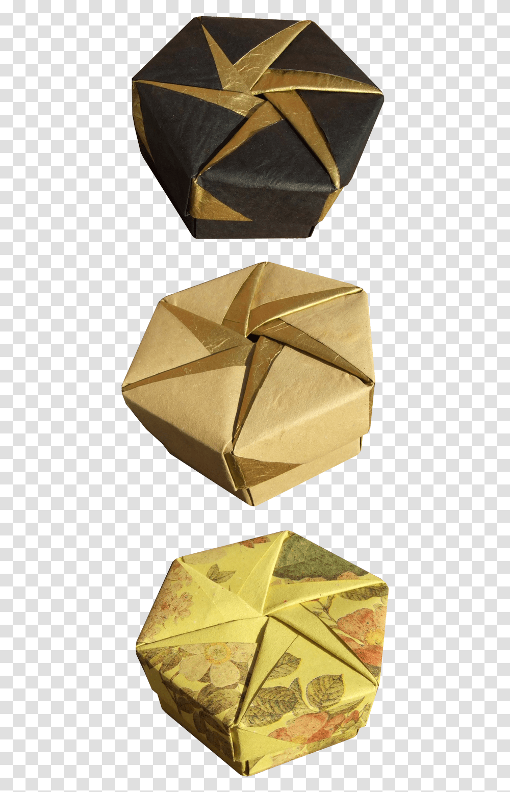 Hexagonal Origami Box Instructions, Cardboard, Carton, Paper Transparent Png