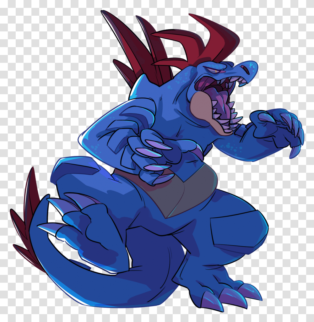 Hey Did You Know Feraligatr Is My Fav Pokemon Cartoon, Statue, Sculpture, Dragon, Painting Transparent Png