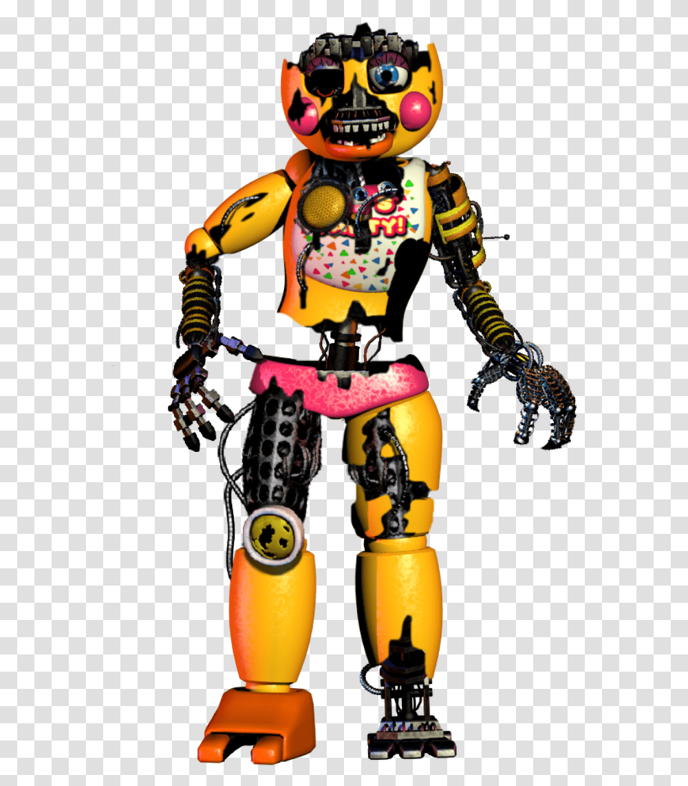 Hey Everyone Midnight Here I Made Scrap Toy Chica Fnaf Scrap Toy Chica, Robot, Person, Human, People Transparent Png