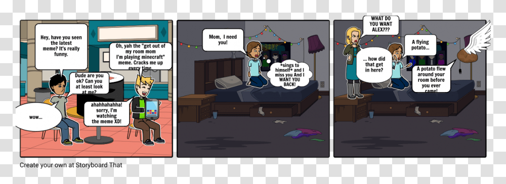 Hey Get Out Of My Room I'm Playing Minecraft Meme, Person, Book, Comics Transparent Png