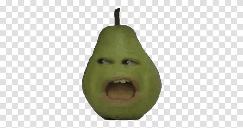 Hey Pear Scared Gif Annoying Orange Pear Screaming, Plant, Fruit, Food, Snowman Transparent Png