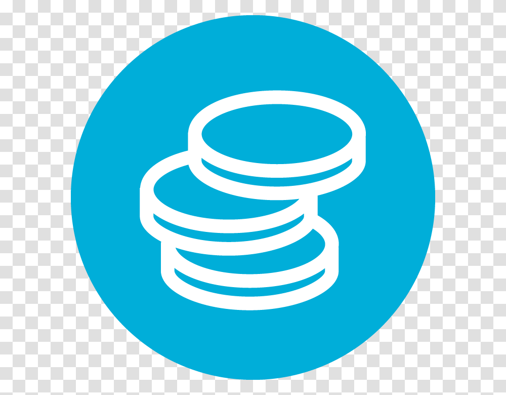 Hfh Icon Coins Bluecircle Coin Blue Icon, Spiral, Coil, Sphere Transparent Png