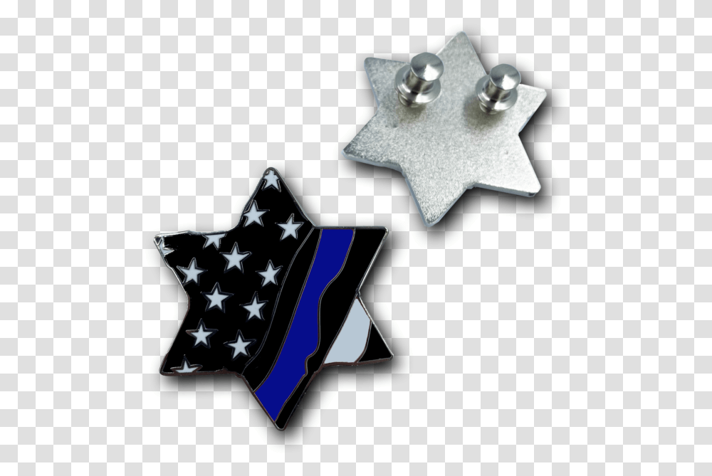 Hh Jewish Star Thin Blue Line, Symbol, Star Symbol, Crystal Transparent Png