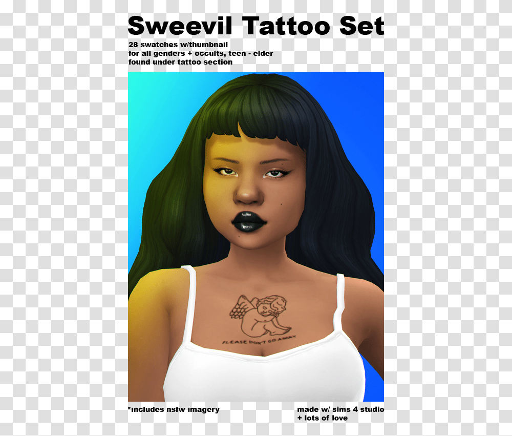 Hi Heres Some Face Amp Chest Tattoos For Your Sims Toya And Memphitz Tattoo, Doll, Person, Human, Skin Transparent Png