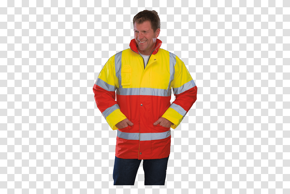 Hi Viz And Safety Clothing, Apparel, Coat, Person, Human Transparent Png