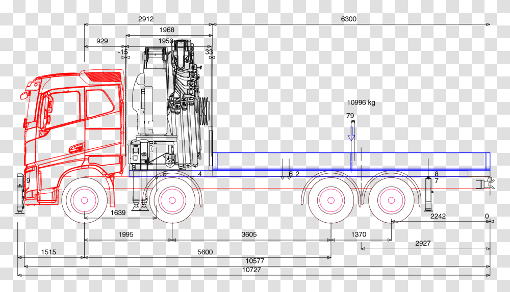 Hiab Truck Dimensions, Plot, Machine, Diagram, Motor Transparent Png