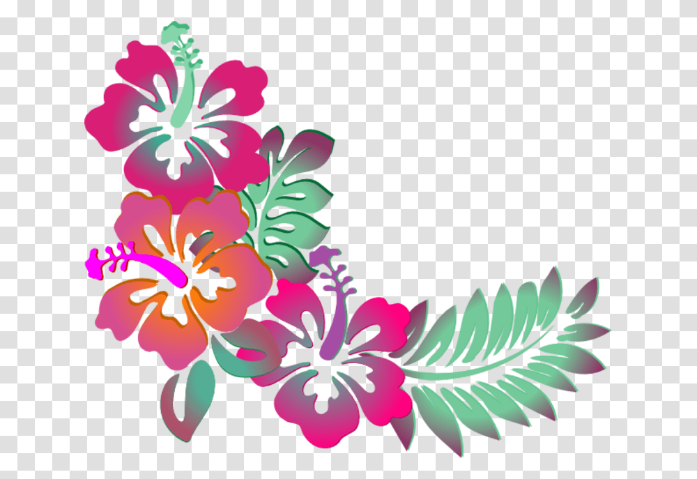 Hibiscus Design Flower Border Clipart, Floral Design, Pattern, Plant Transparent Png