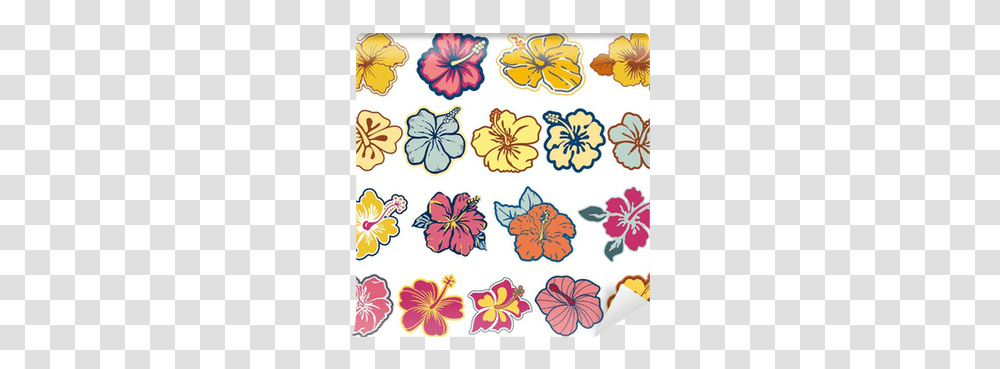 Hibiscus Flowers Vector Icon Set Wall Mural • Pixers We Live To Change Decorative, Floral Design, Pattern, Graphics, Art Transparent Png