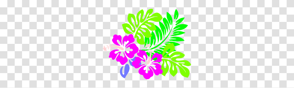 Hibiscus Hot Pink Flowers Tri Colored Green Leaves Clip Arts, Plant, Floral Design, Pattern Transparent Png