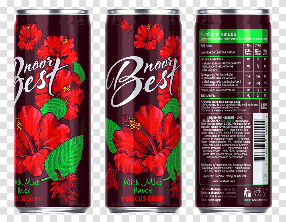 Hibiscus Mint Karkade Drink, Tin, Can, Menu Transparent Png