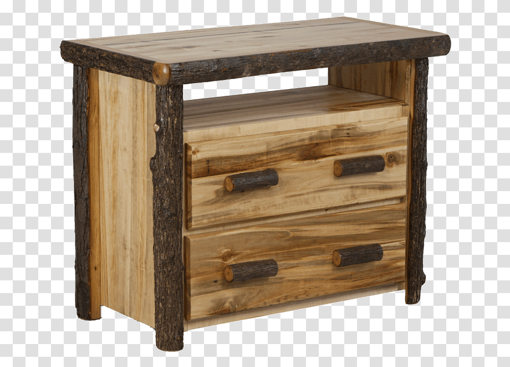 Hickory Log 2 Drawer Tv Stand Solid, Furniture, Mailbox, Letterbox, Cabinet Transparent Png