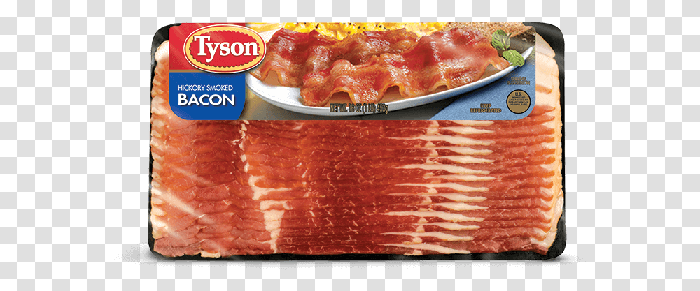 Hickory Smoked Regular Sliced Bacon Tyson Brand Turkey Bacon, Pork, Food, Pizza Transparent Png