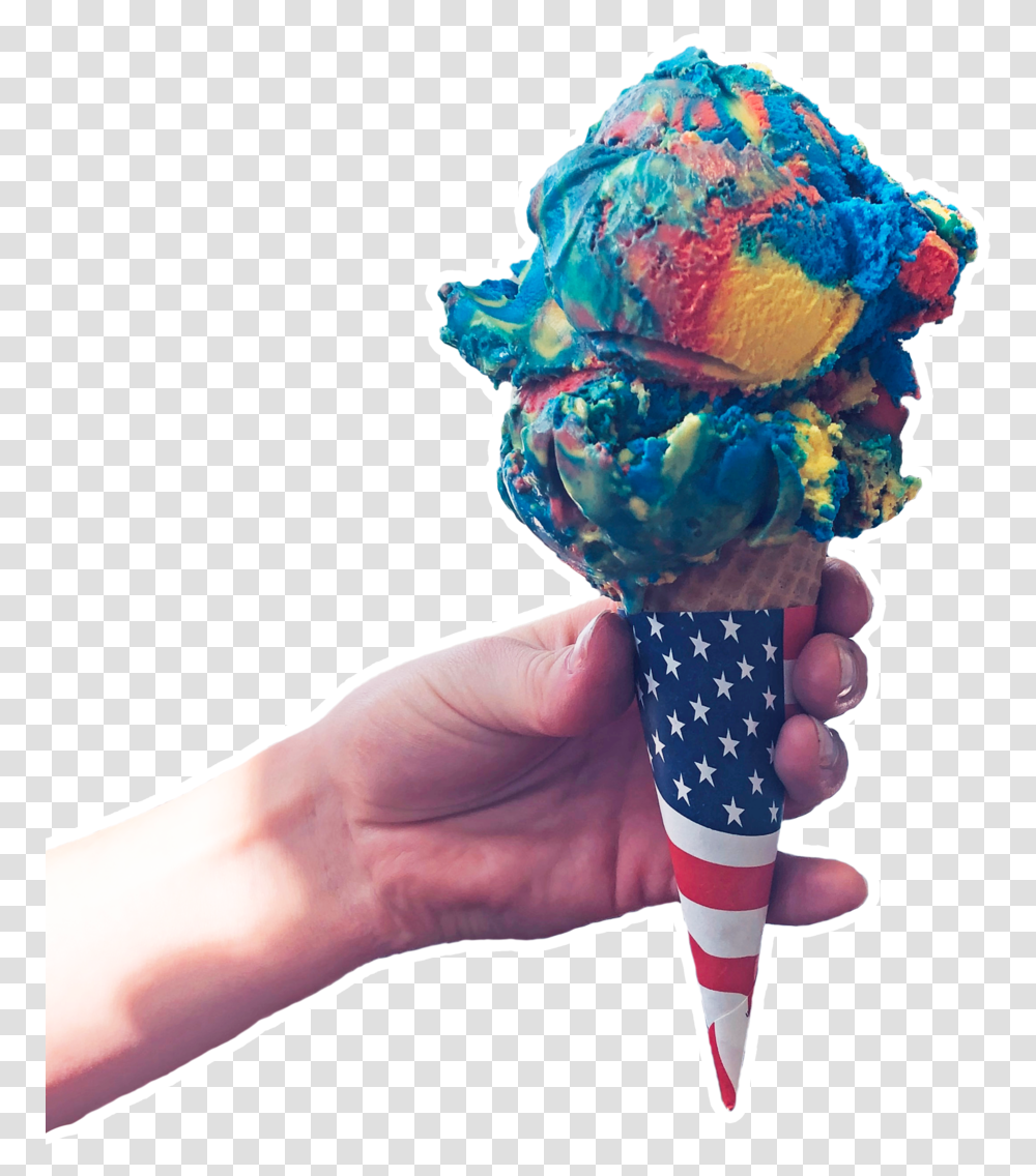 Hickory Stick Ice Cream Cone, Dessert, Food, Creme, Person Transparent Png