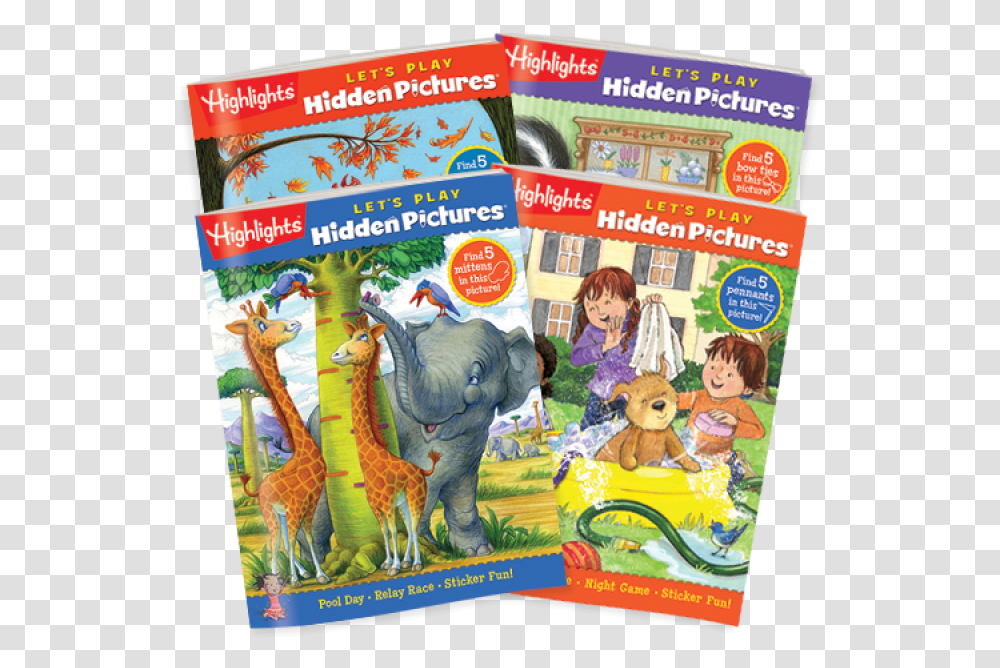 Hidden Pictures Lets Play 4 Book Set Highlights Let's Play Hidden Pictures Books, Elephant, Mammal, Animal, Advertisement Transparent Png