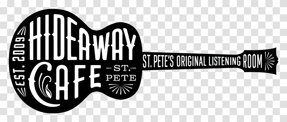 Hideaway Logos For Download Cool Guitar Logo Black And White, Text, Symbol, Trademark, Word Transparent Png
