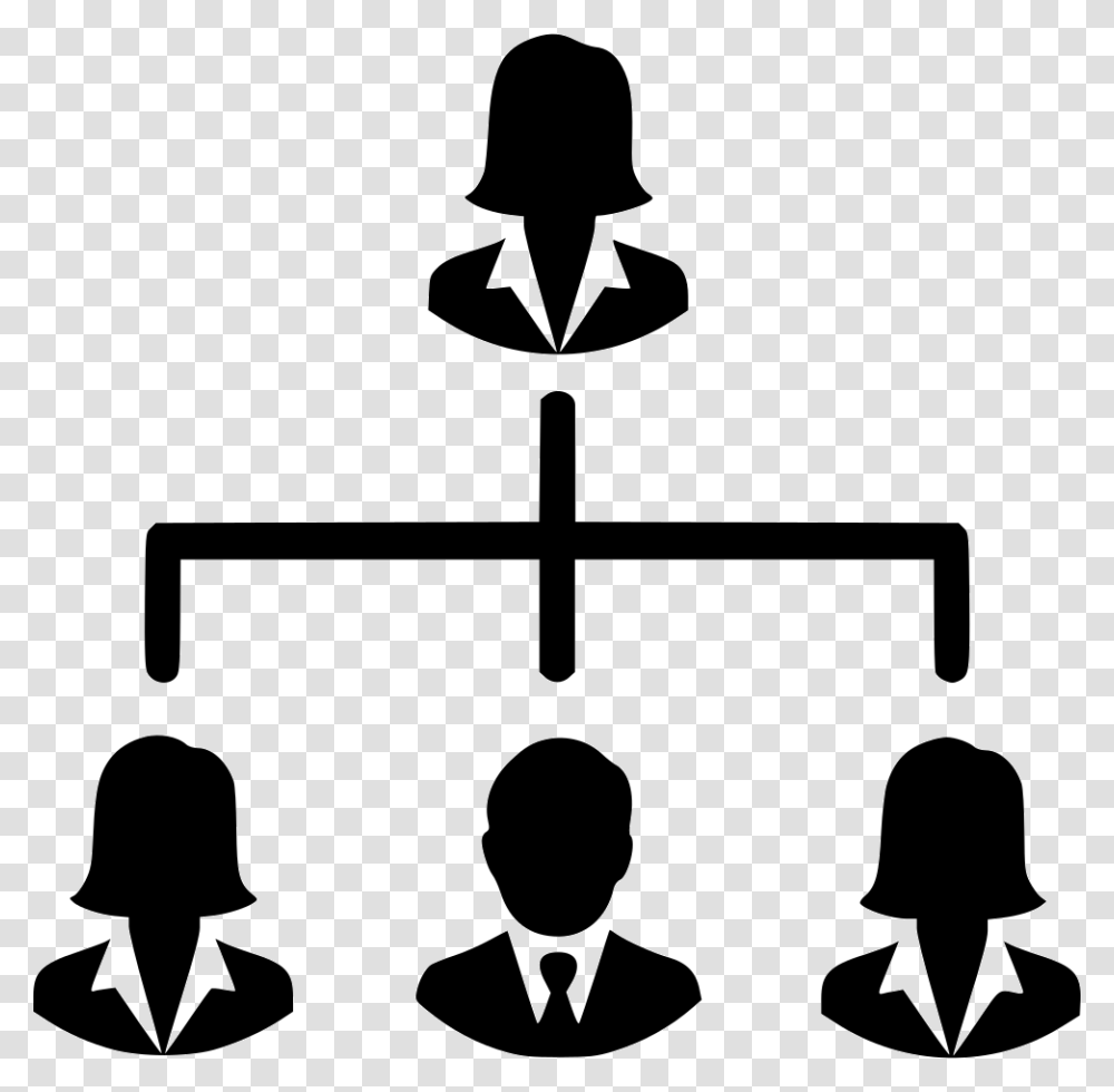 Hierarchy People Management Svg Icon Free People Management Icon, Silhouette, Stencil Transparent Png