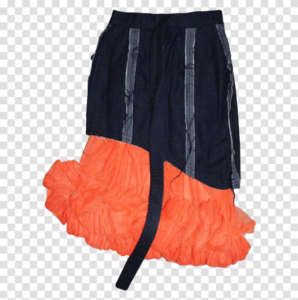Higad Reverse Denim And Tulle Skirt Miniskirt, Fashion, Cloak, Cape Transparent Png