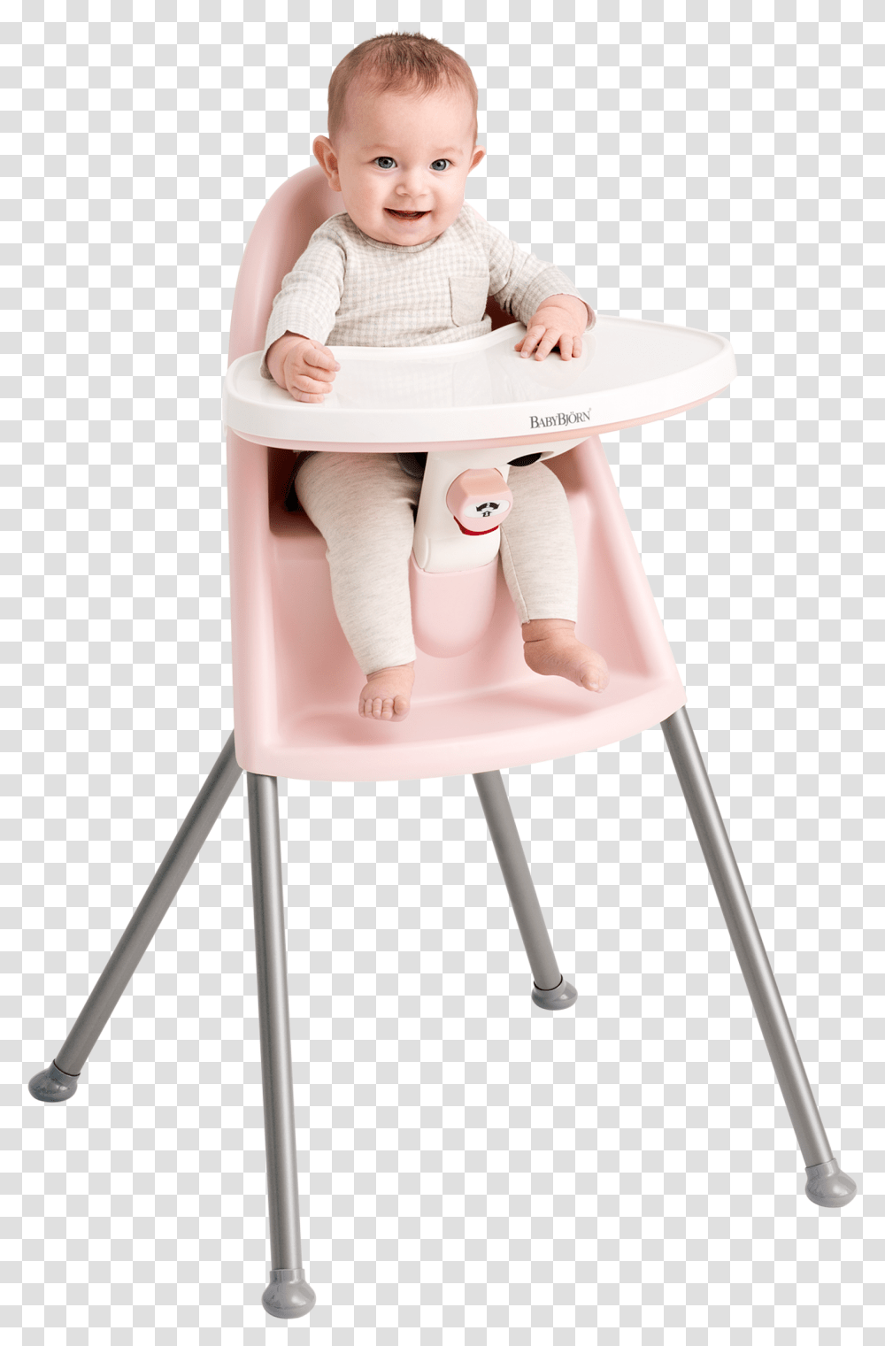 High Chair In Pink Grey Baby High Chair, Furniture, Person, Indoors Transparent Png