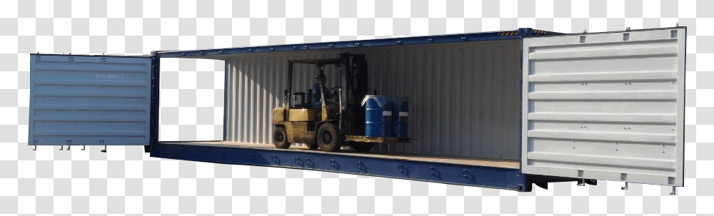 High Cube Open Side Shipping Container Shipping Container, Vehicle, Transportation, Trailer Truck, Person Transparent Png