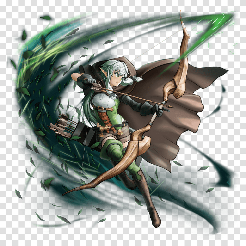High Elf Archer Full Art Grand Summoners Goblin Slayer, Archery, Sport, Bow, Person Transparent Png