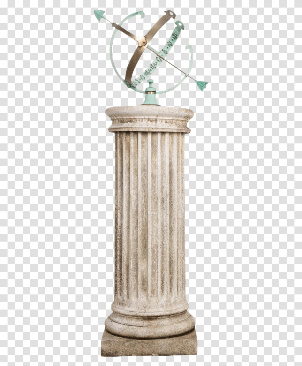 High End French Early 20th Century Armillary Sphere Column, Architecture, Building, Lamp, Pillar Transparent Png