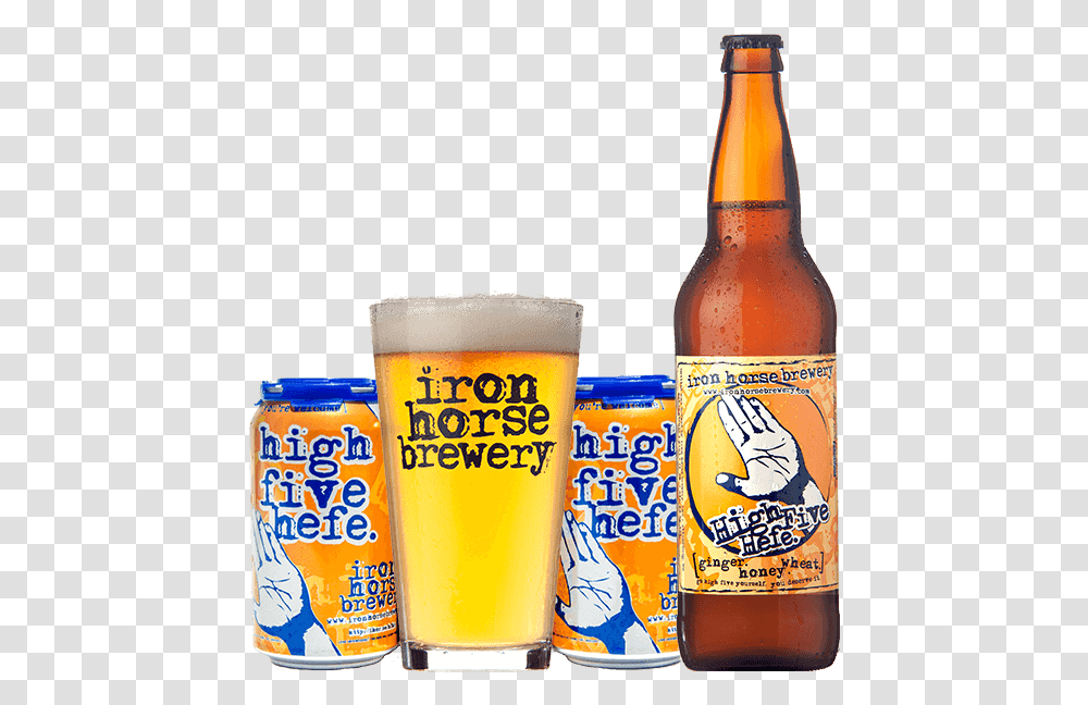 High Five Hefe Iron Horse High Five Hefe, Beer, Alcohol, Beverage, Drink Transparent Png