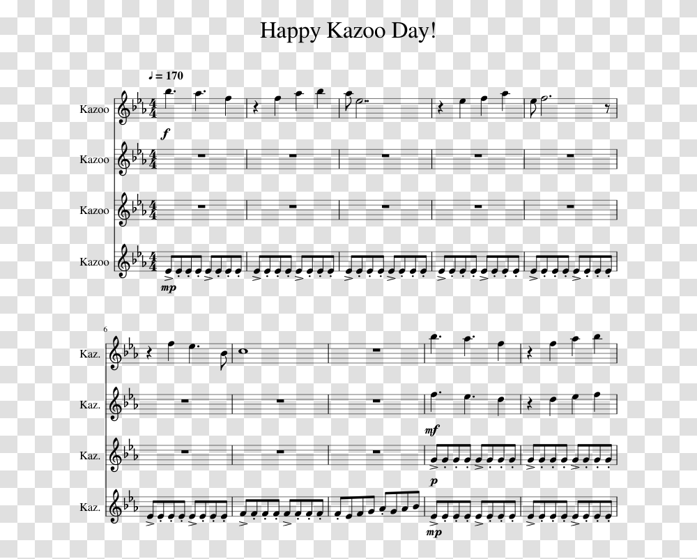 High Flying Original Composition Happy Kazoo Day Sheet Nostalgia Clarinet, Gray, World Of Warcraft Transparent Png