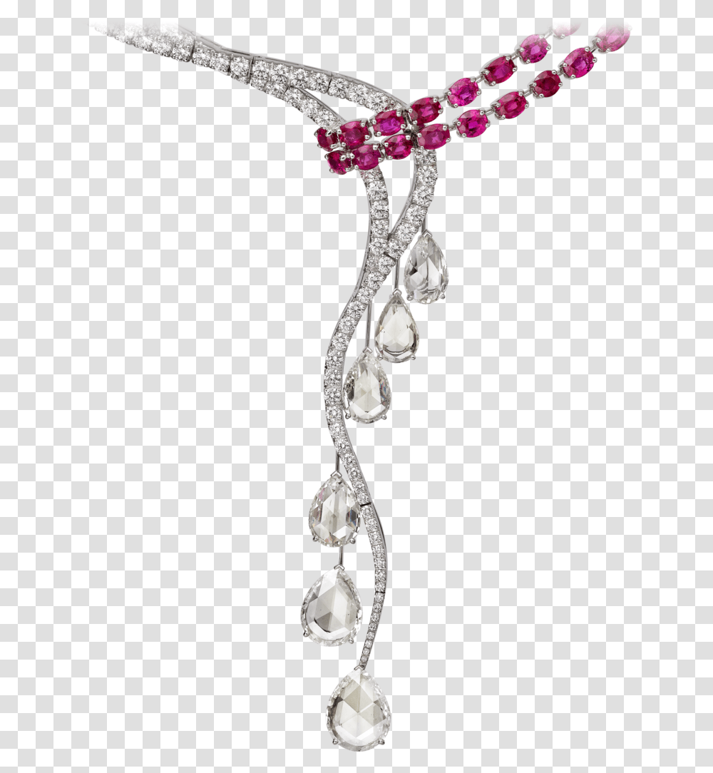 High Jewellery Necklacewhite Gold Rubies Diamonds Chain, Jewelry, Accessories, Accessory, Brooch Transparent Png