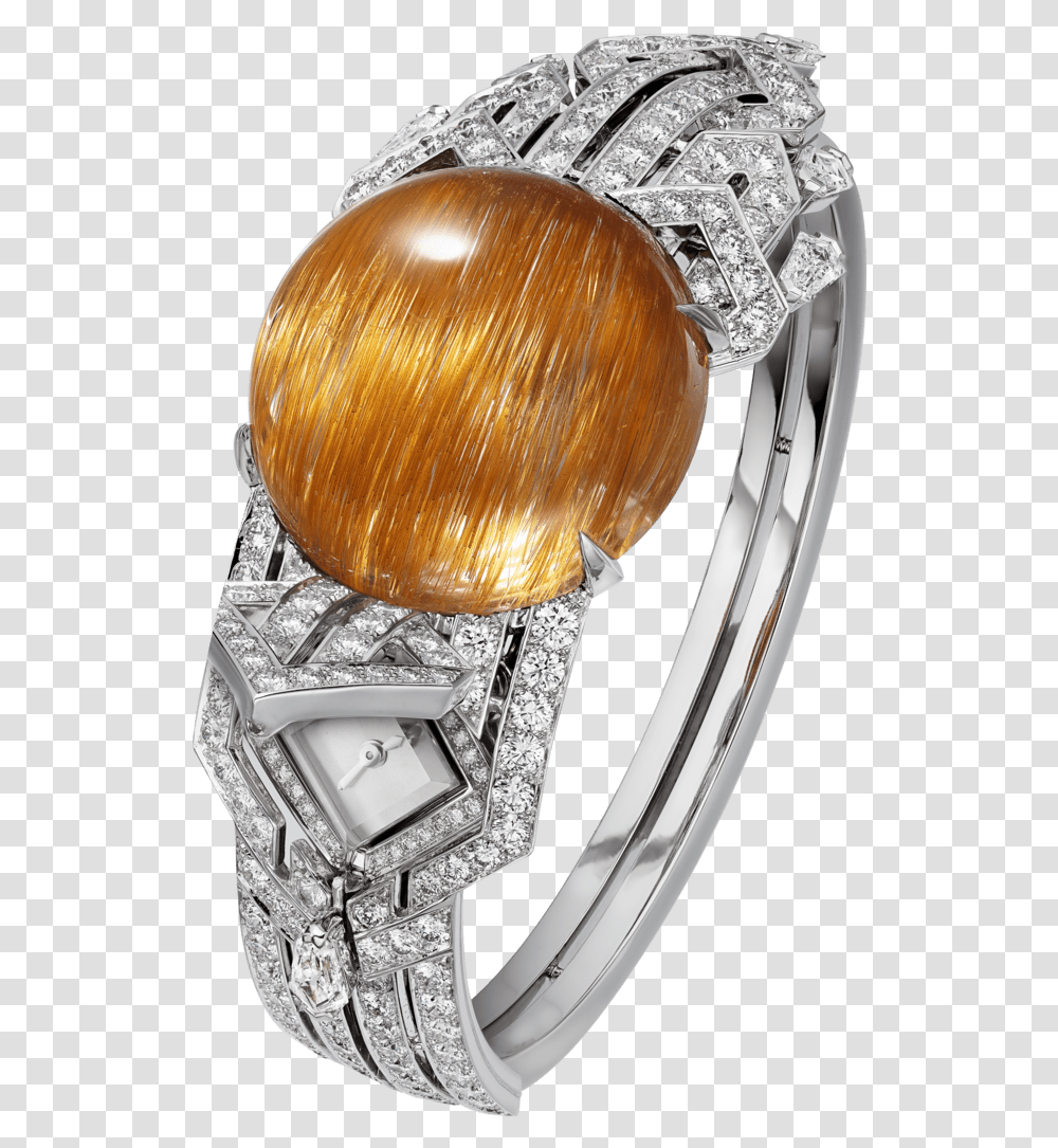 High Jewelry Watch White Gold Rutilated Montre Haute Joaillerie Cartier, Accessories, Accessory, Diamond, Gemstone Transparent Png