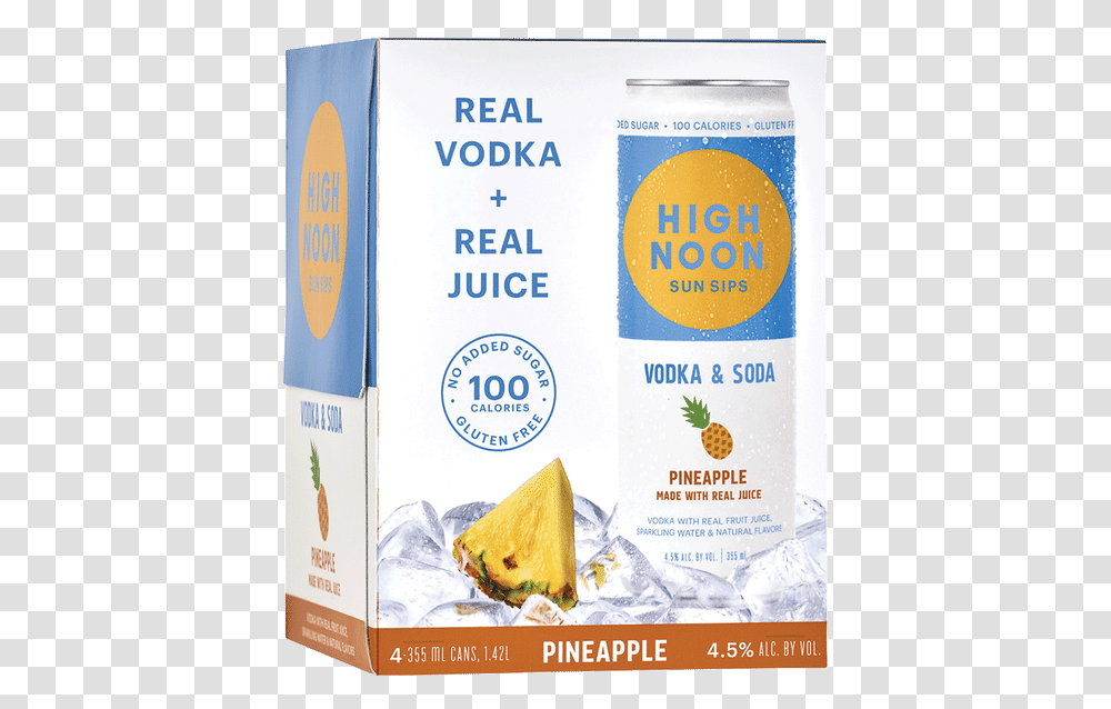 High Noon Sun Sips Pineapple High Noon Vodka Soda, Food, Bottle, Tin, Plant Transparent Png