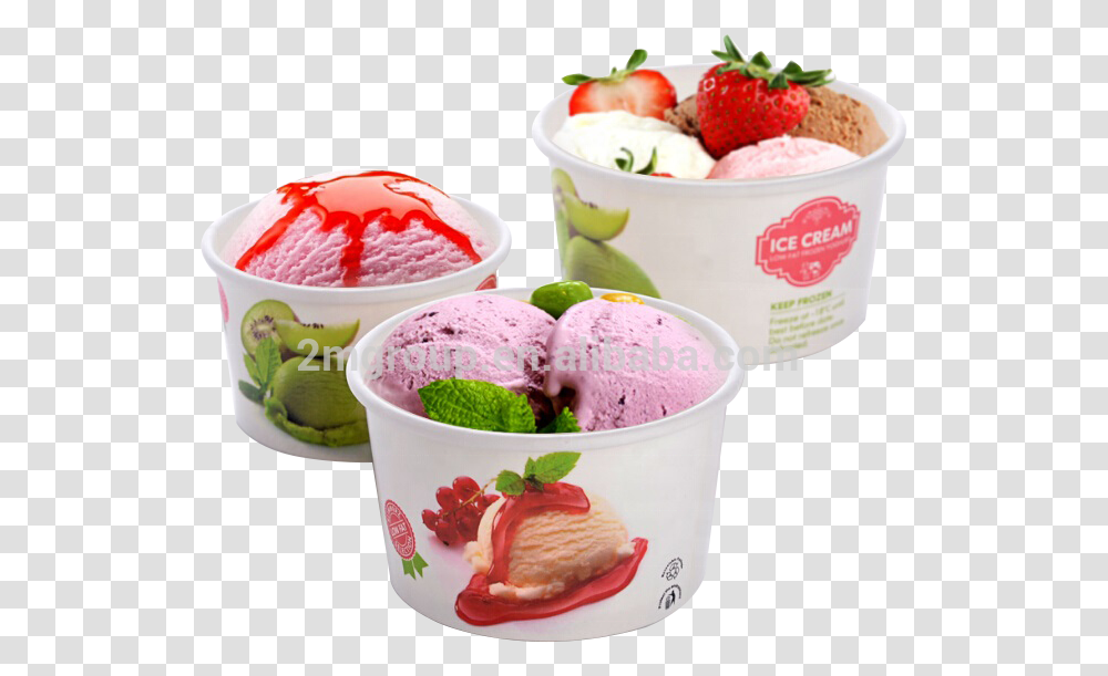 High Quality Ice Cream Paper Cupfrozen Yogurt Cup Cream, Dessert, Food, Creme, Strawberry Transparent Png
