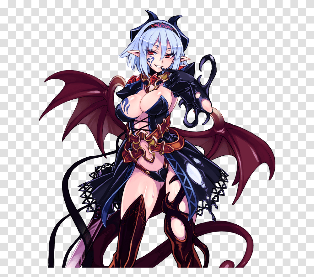 High Quality Succubus Blank Meme Template Monster Girl Witch, Manga, Comics, Book, Person Transparent Png