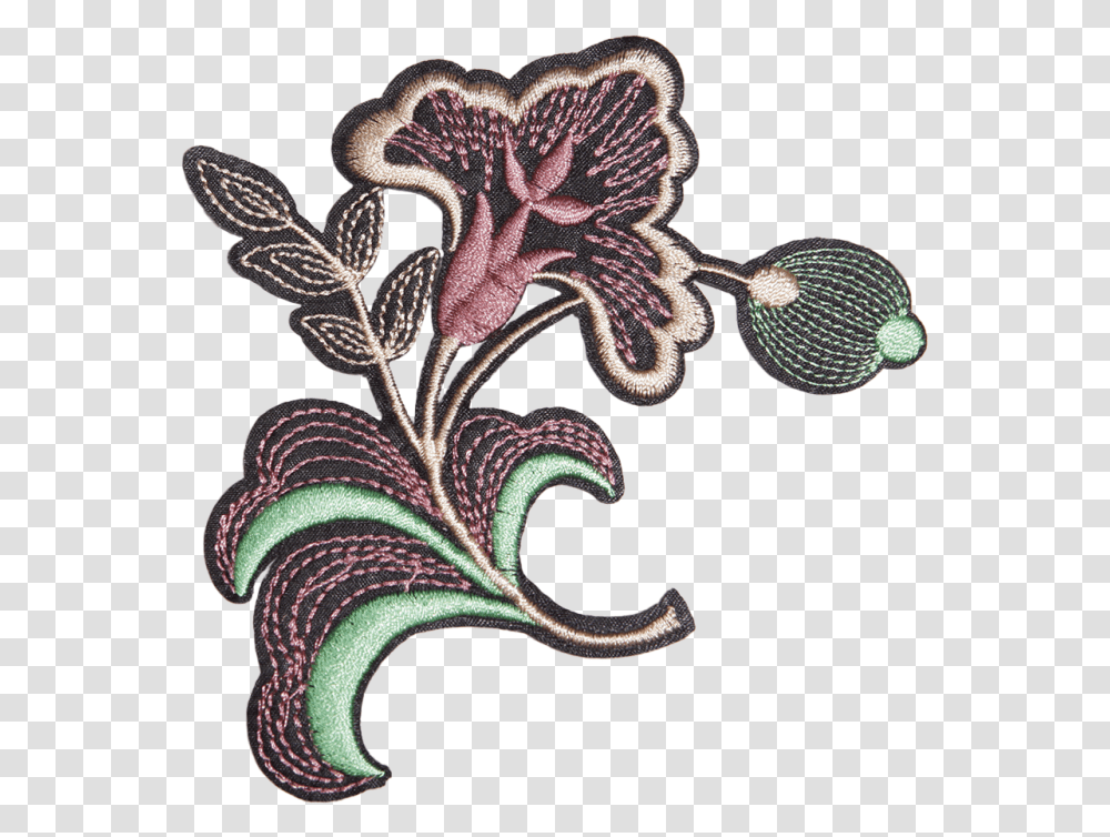 High Quality Vintage Flower Iron On Patch Motif, Snake, Reptile, Animal, Pattern Transparent Png