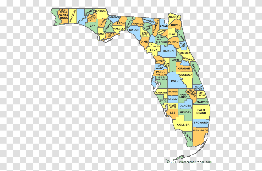 High Resolution Florida County Map, Diagram, Plot, Atlas, Person Transparent Png