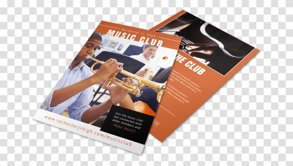 High School Music Club Flyer Template Preview Flyer, Poster, Paper, Advertisement, Brochure Transparent Png