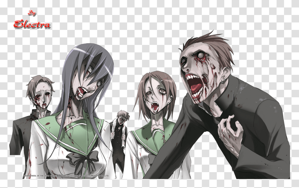 High School Of The Dead Zombie, Person, Manga, Comics, Book Transparent Png
