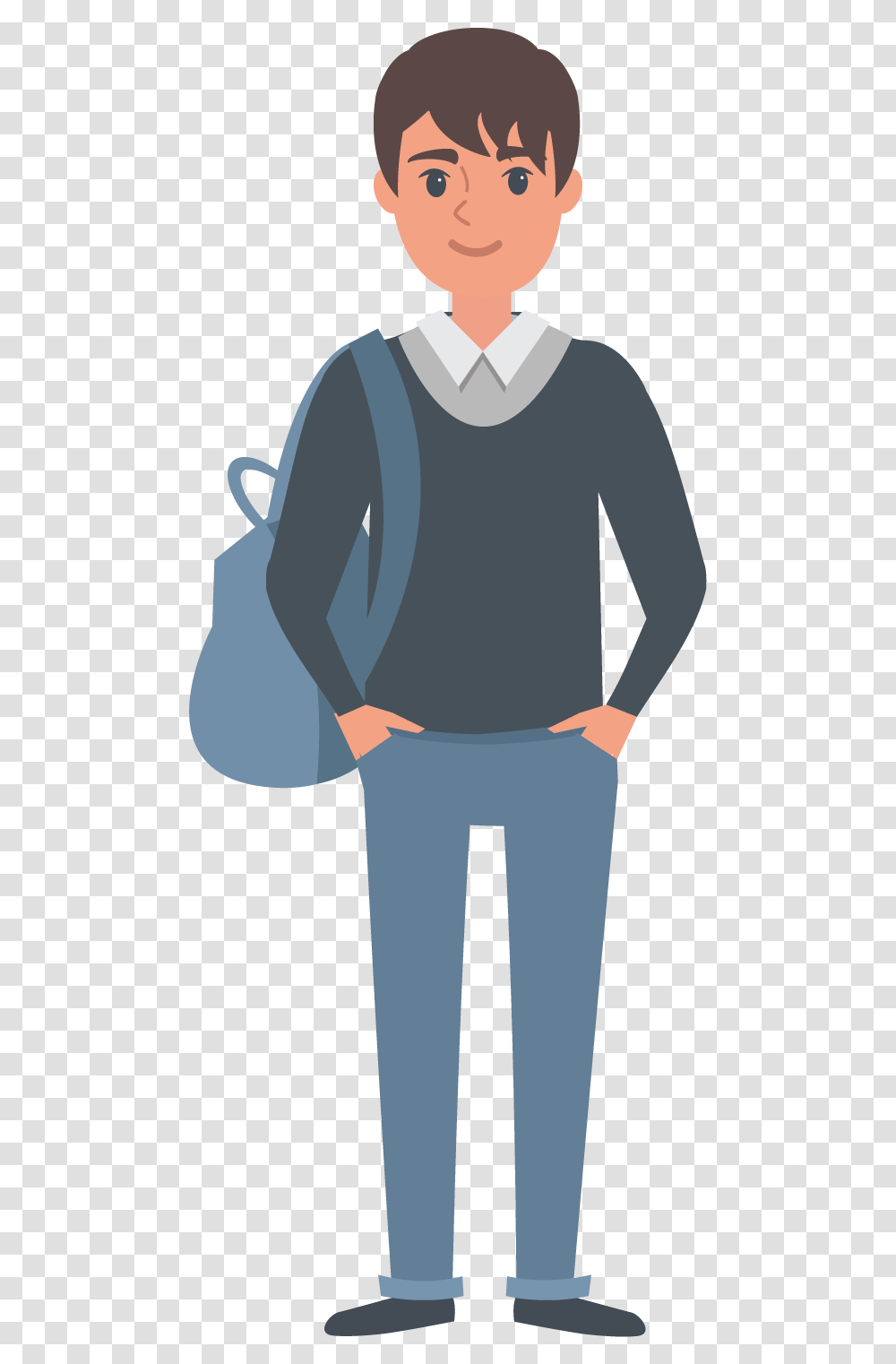 High School Student Animation, Sleeve, Apparel, Long Sleeve Transparent Png