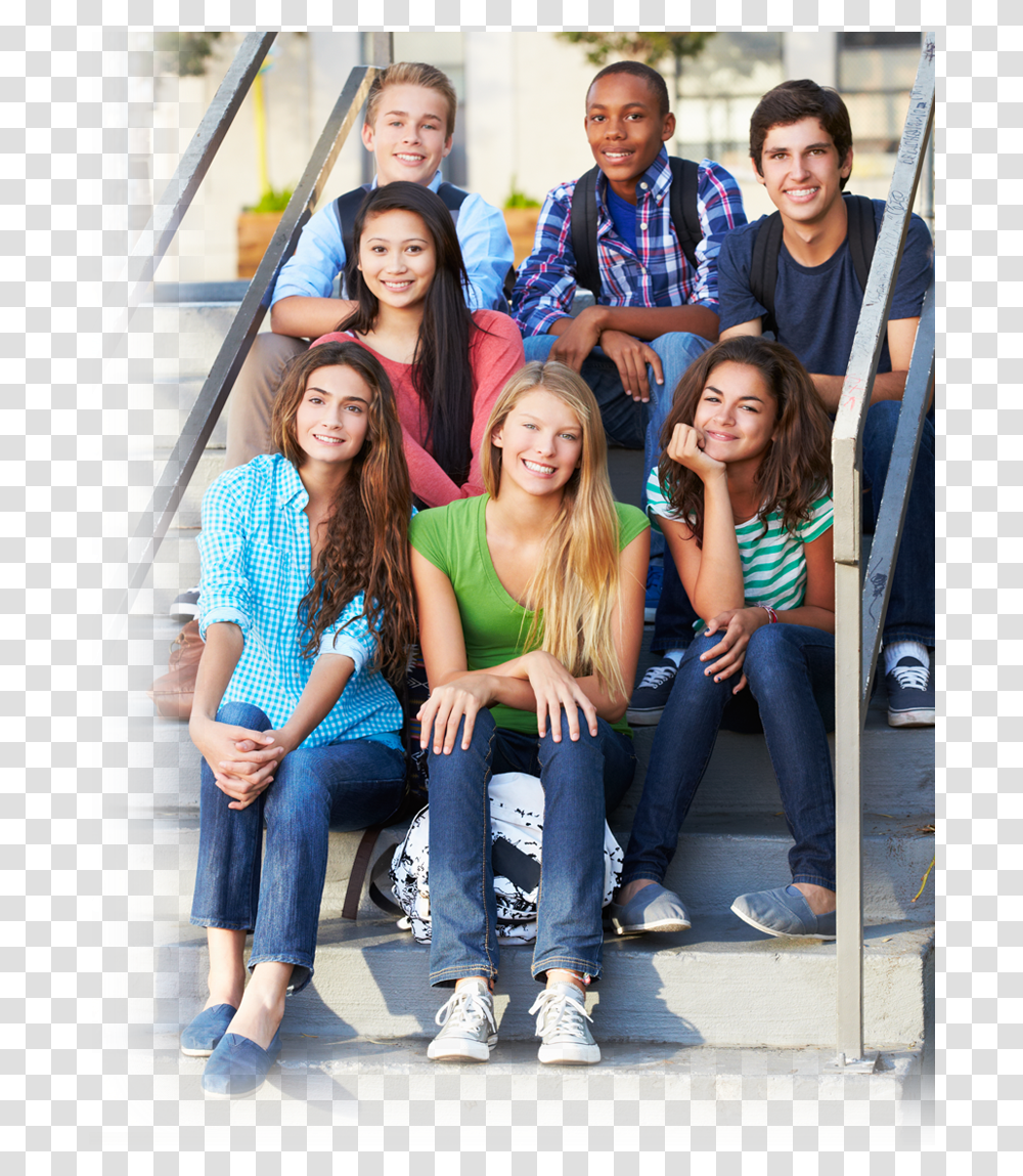 High School Students Social Group, Shoe, Footwear, Jeans Transparent Png